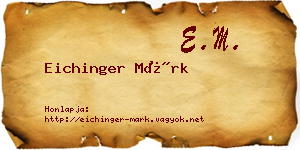 Eichinger Márk névjegykártya